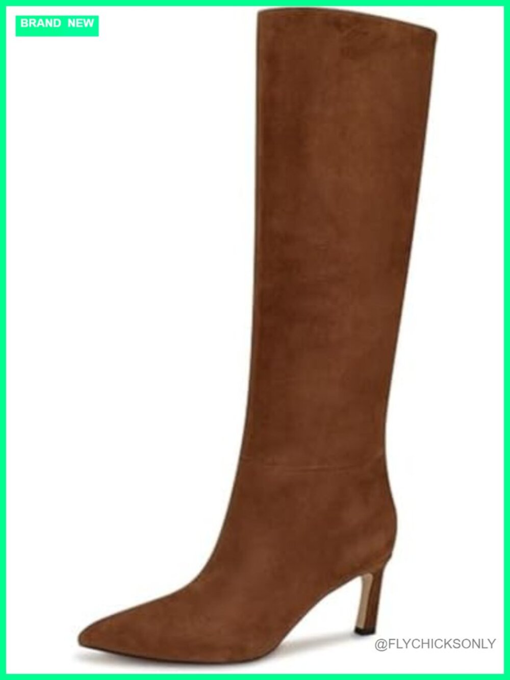 Suede Pointed Toe Stiletto Heel Knee High Pull On Boots